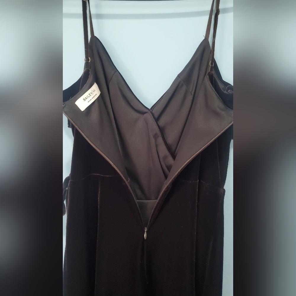 Bailey 44 velvet Princess Chocolate Brown wrap dress Size Medium - Picture 8 of 10